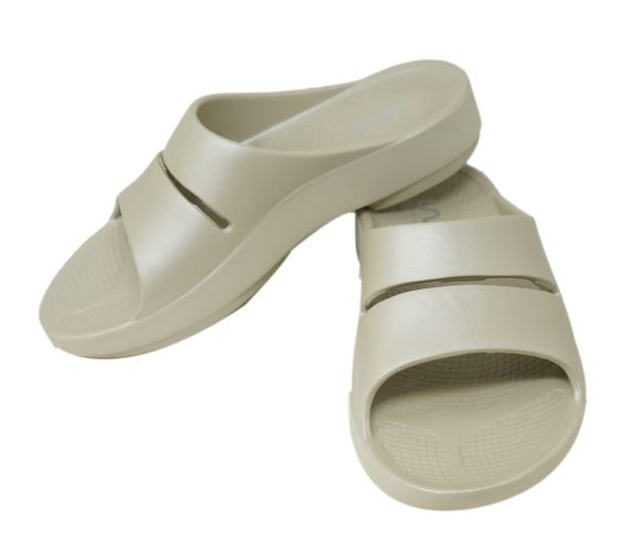 Doubleu Slide Women Slipper Comfortable & Light Weight Recovery Footwear (BEIGE)