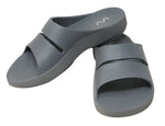 Doubleu Slide Men Slipper Comfortable & Light Weight Recovery Footwear (GREY)