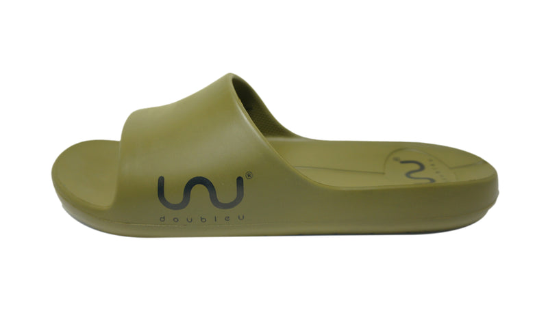 Doubleu Milano Men Slipper Comfortable & Light Weight Recovery Footwear (Olive Green)